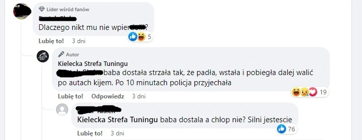 w kielcach przeganiali samochody kijem baseballowym 