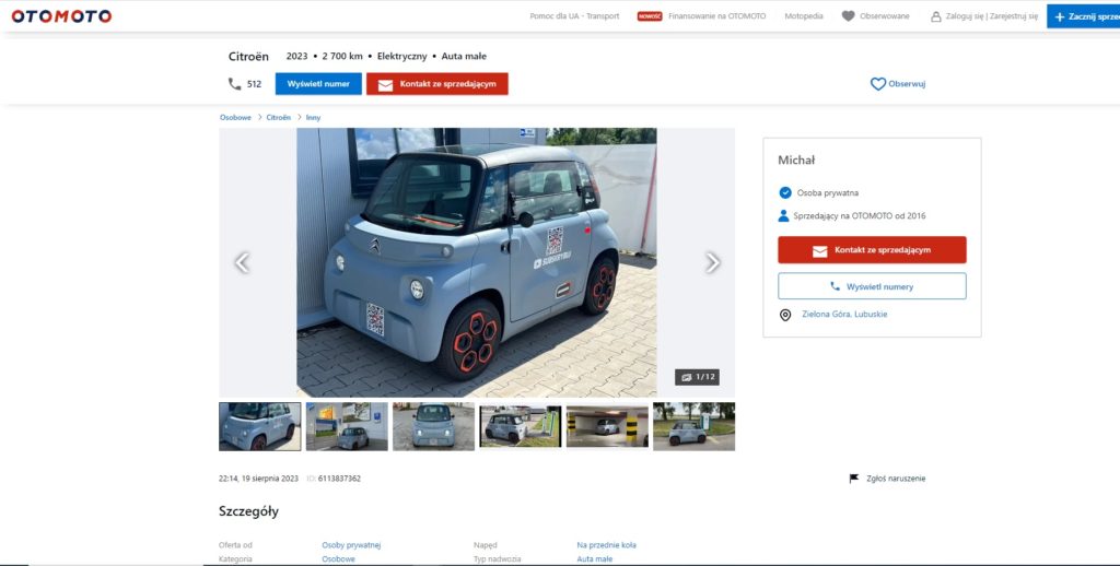 tanei używane samochody elektryczne  