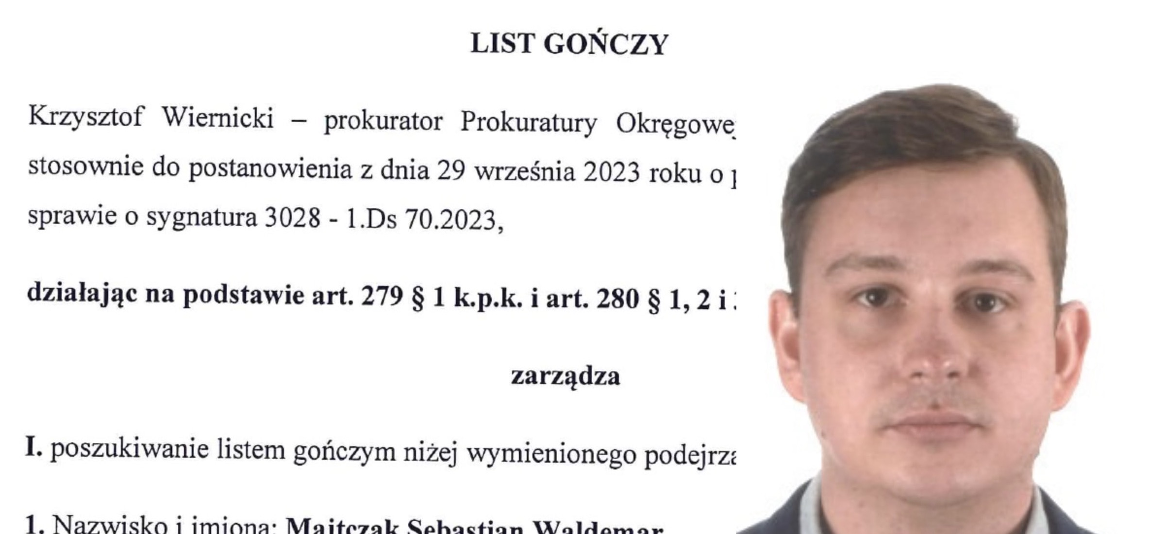 Sebastian Majtczak poszukiwany listem gończym. Dobrze kojarzycie, chodzi o wypadek na autostradzie A1