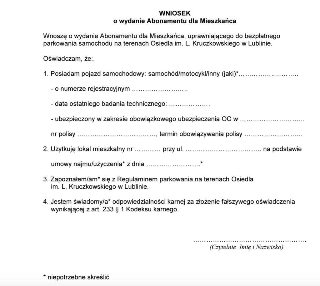 wniosek kolejarz 
