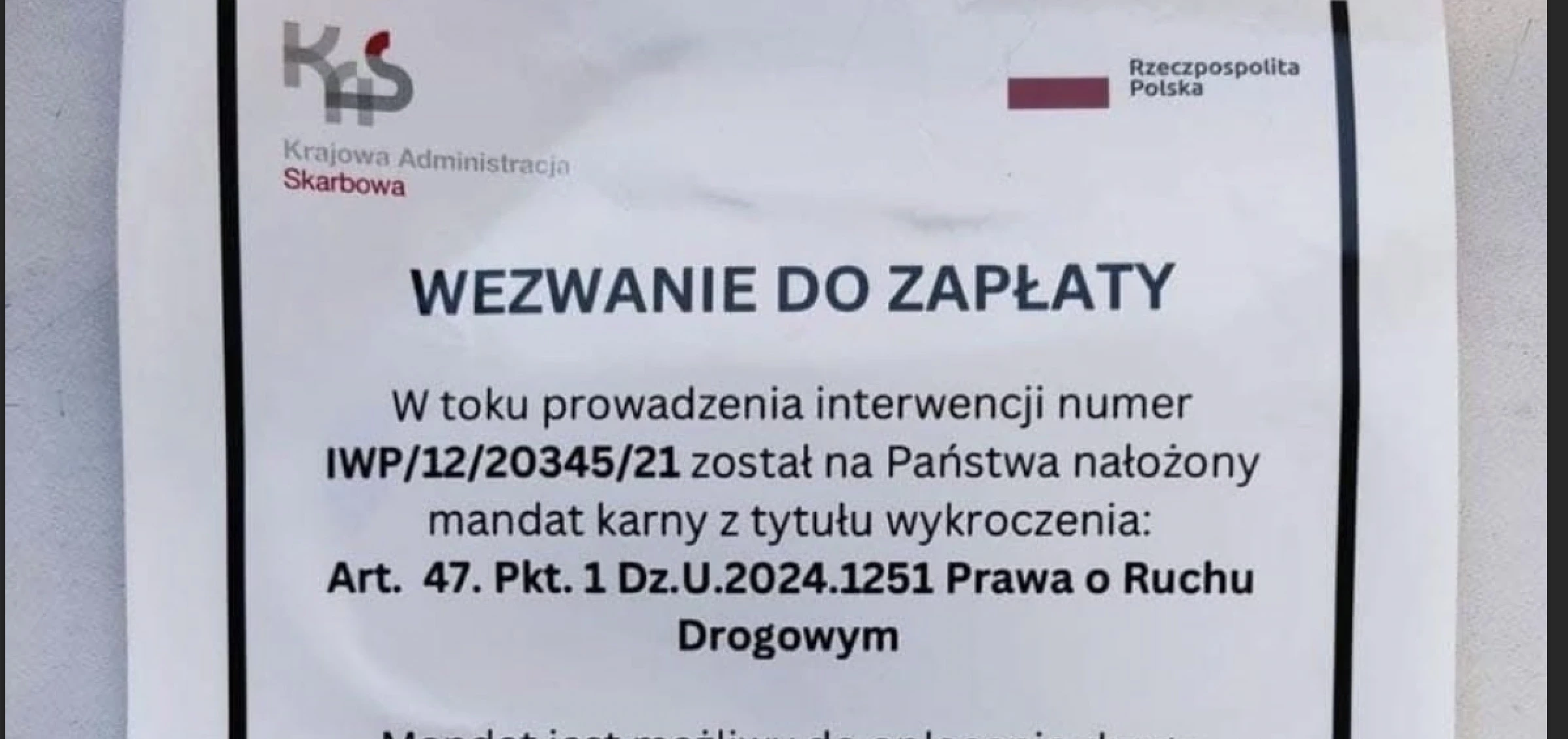 fałszywy mandat