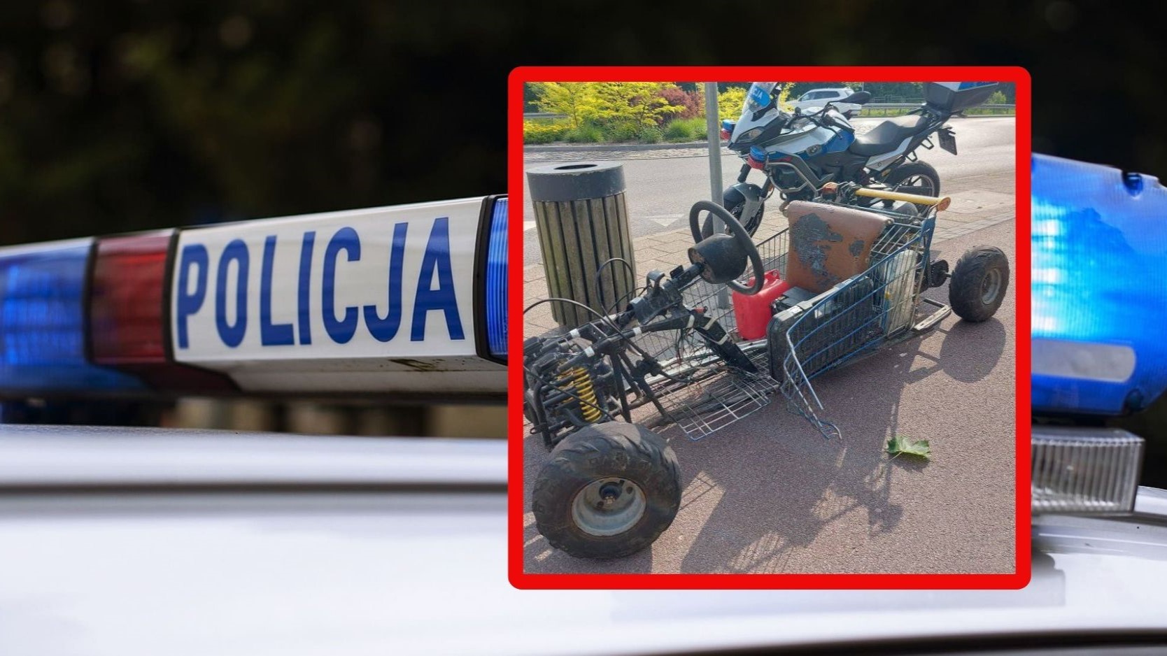 Policja złapała go za kierownicą wózka sklepowego. Młody wynalazca ma problem