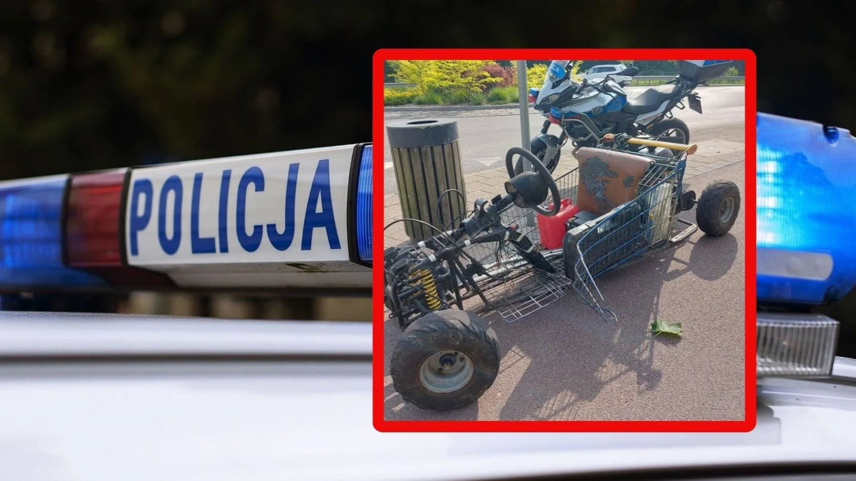 Policja złapała go za kierownicą wózka sklepowego. Młody wynalazca ma problem