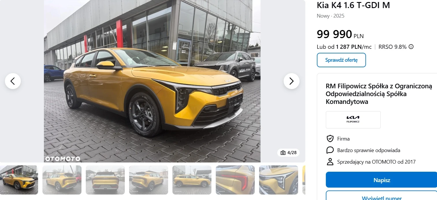 Kia K4 przecena 