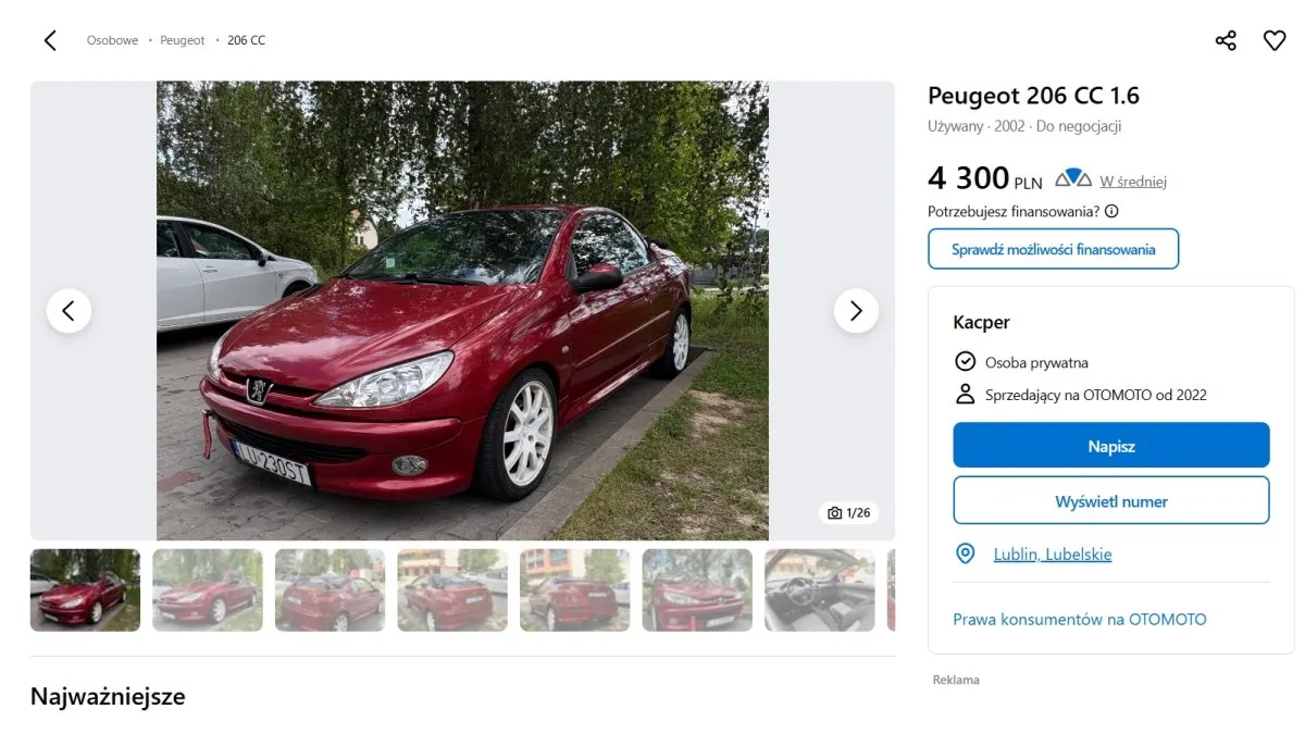Najtańsze używane kabriolety 
