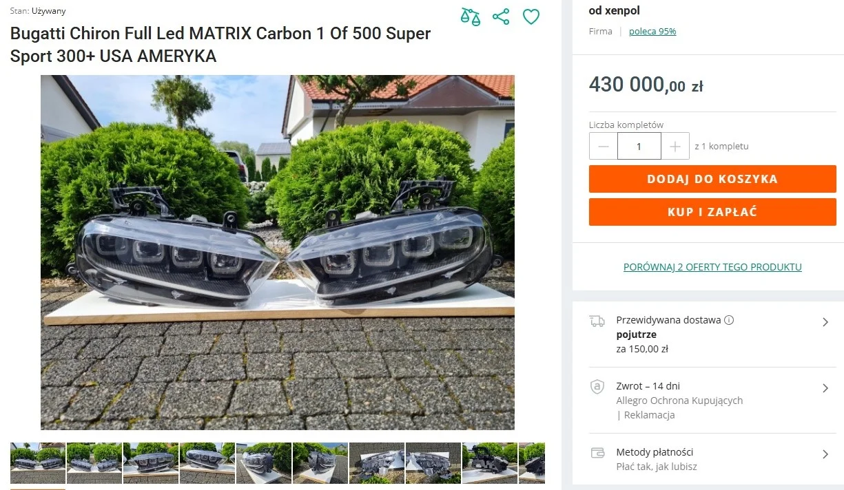 Zrzut ekranu z ogłoszenia zgodnie z prawem dozwolonego cytatu.