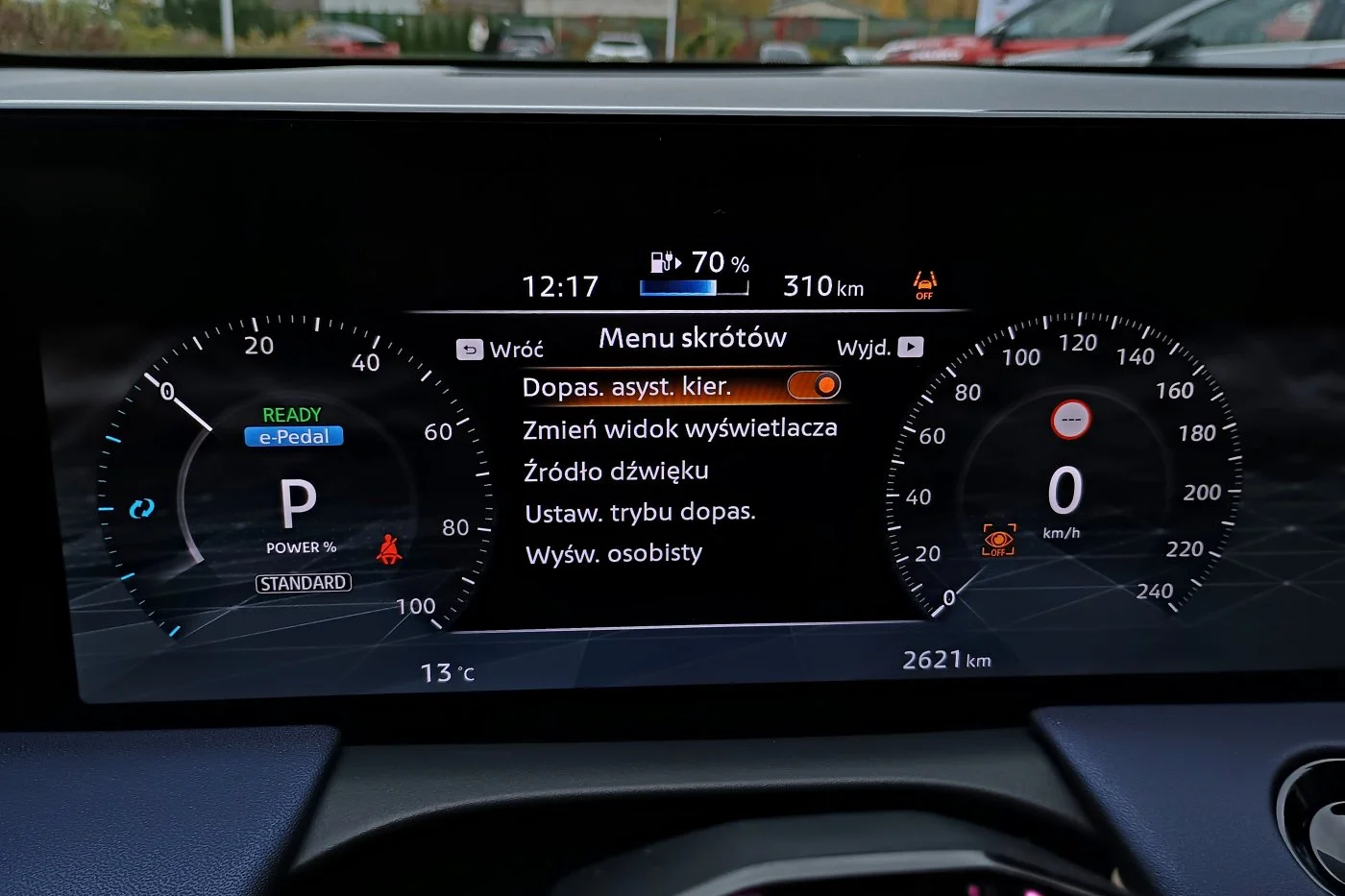 Nissan Leaf 2026 - ustawienia 